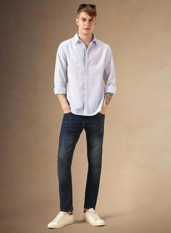 Dennis Lingo Dennis Lingo Abstract Print Casual Shirt for Men