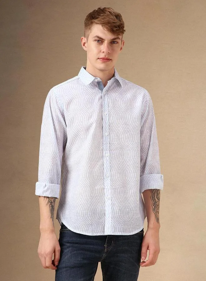 Dennis Lingo Dennis Lingo Abstract Print Casual Shirt for Men