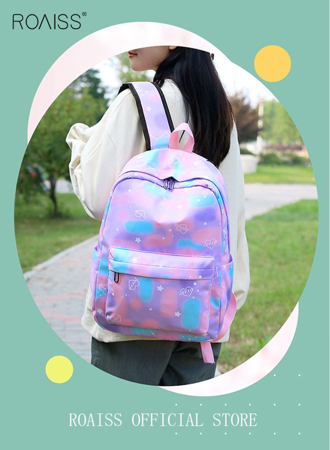 roaiss 3-Piece Backpack Simple New Junior High School/High School/College Student Casual Lightweight Backpack - Image 5