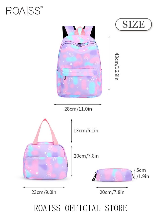 roaiss 3-Piece Backpack Simple New Junior High School/High School/College Student Casual Lightweight Backpack - Image 4