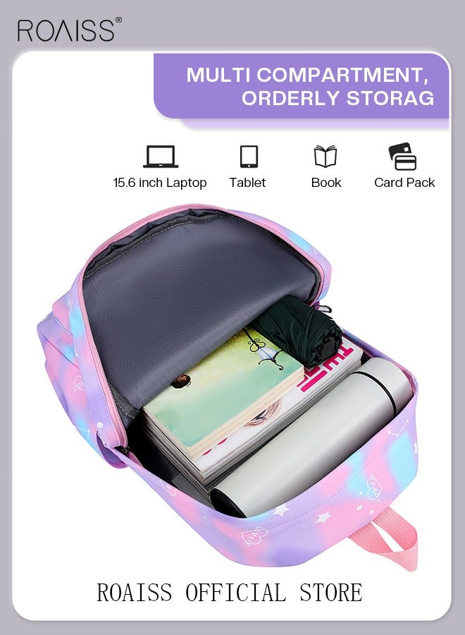 roaiss 3-Piece Backpack Simple New Junior High School/High School/College Student Casual Lightweight Backpack - Image 2