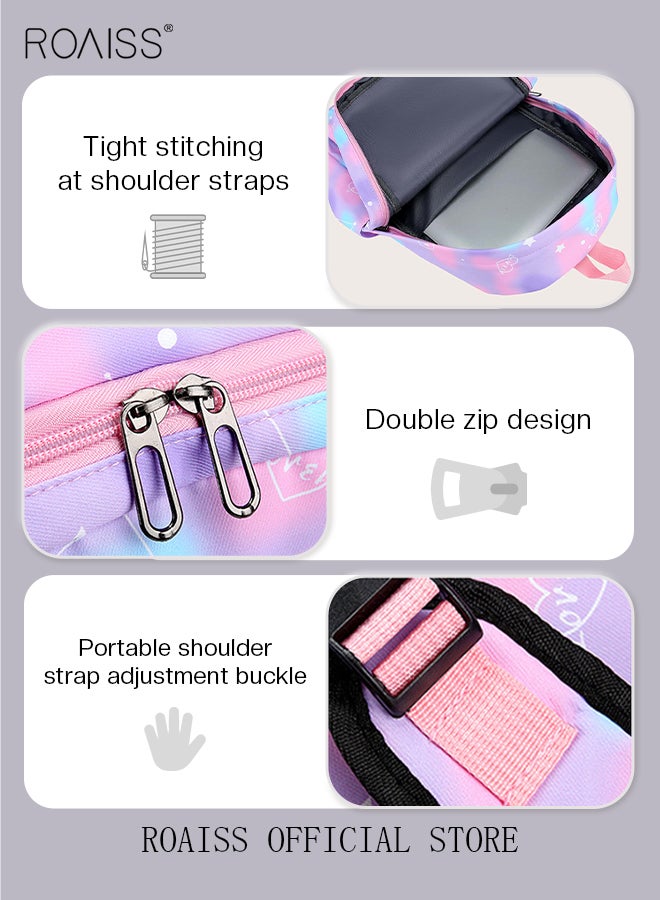 roaiss 3-Piece Backpack Simple New Junior High School/High School/College Student Casual Lightweight Backpack - Image 3