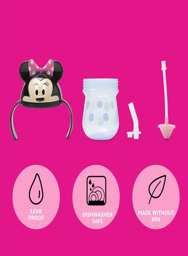 The First Years Disney Minnie Mouse Weighted Straw Cup - Spill Proof Toddler Cups with Flip Top Cover and Silicone Straw - Dishwasher Safe - 7 Oz - 6 Months and Up - Image 5
