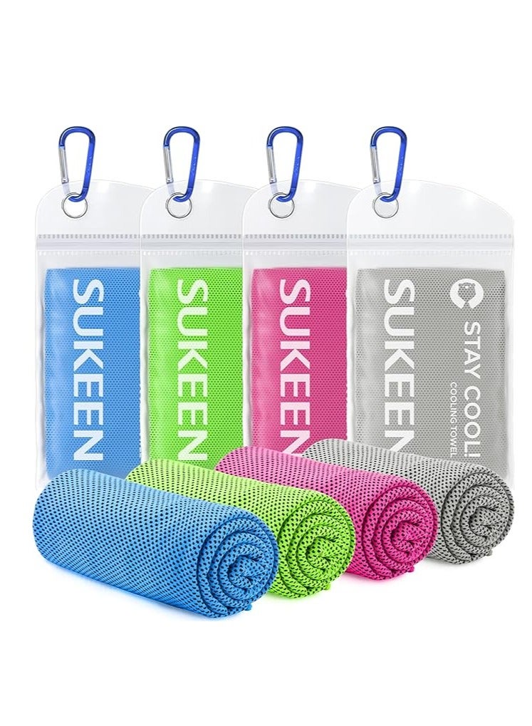 سوكين [طقم 4 قطع] مناشف تبريد 40"x12" – مناشف ميكروفايبر ناعمة وقابلة للتنفس لليوغا، الجري، النادي، التمارين، اللياقة والتخييم - Image 2