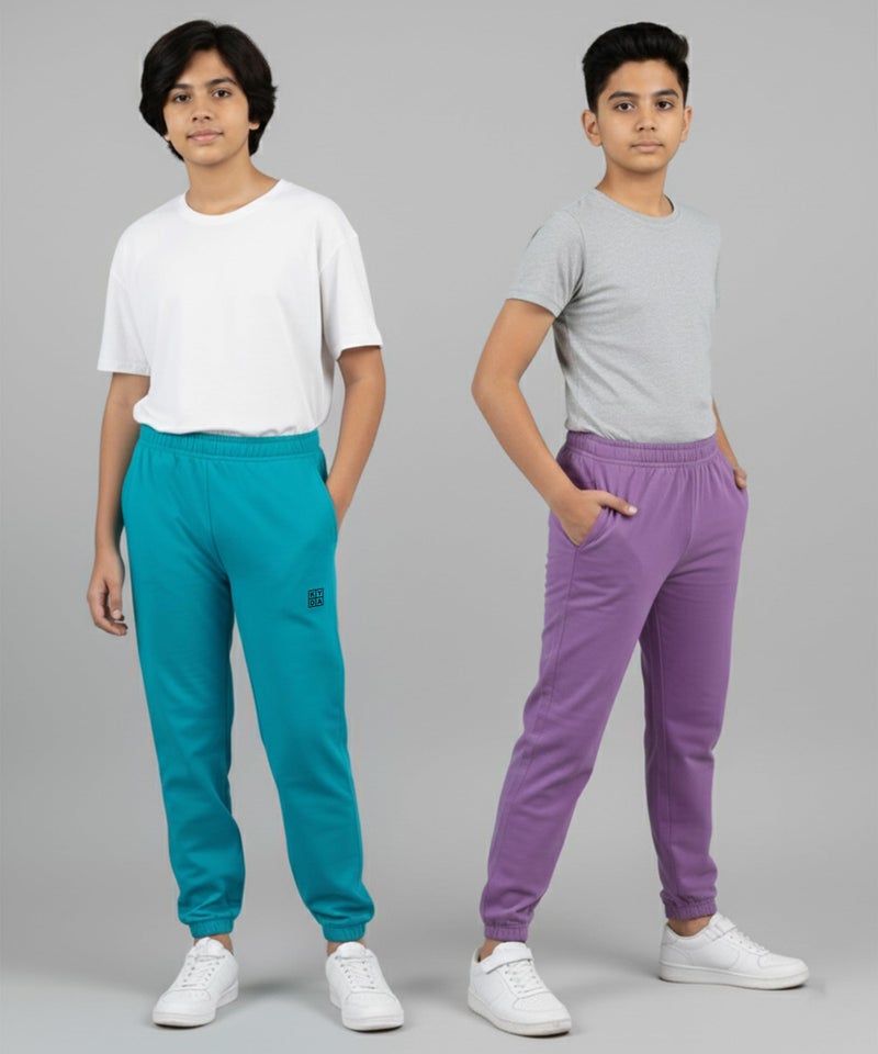KYDA KIDS® بنطلون تتبع للجنسين 100% قطن بقصة عادية (عبوة من 2) - Image 5