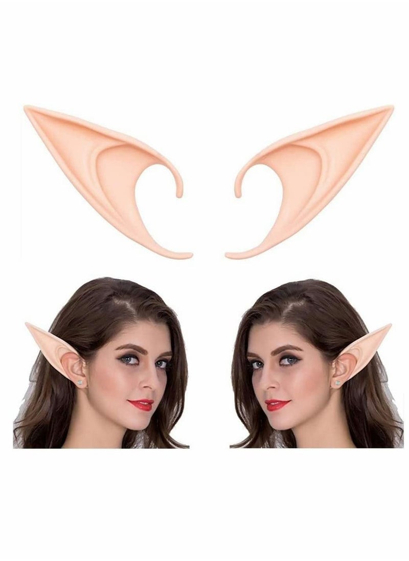 Y&D - Pixie Elf Ears, Latex Dress Up Ears for Cosplay Fairy Soft Pointed Tips Anime Party Costume Masquerade Accessories, Any Themed (Skin Tone, 1 Pair) - Image 1
