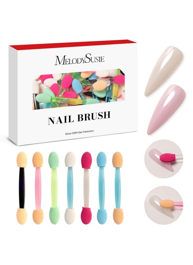 MelodySusie - MelodySusie 50Pcs Chrome Nail Powder Brushes, Disposable Dual Sides Eye Shadow Sponge Applicator Eyeshadow Brushes Makeup Brush,Metallic Mirror Effect Brush Pearl Glitter Pen Brush - Image 1