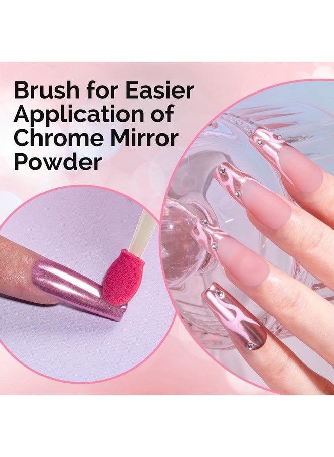 MelodySusie - MelodySusie 50Pcs Chrome Nail Powder Brushes, Disposable Dual Sides Eye Shadow Sponge Applicator Eyeshadow Brushes Makeup Brush,Metallic Mirror Effect Brush Pearl Glitter Pen Brush - Image 1