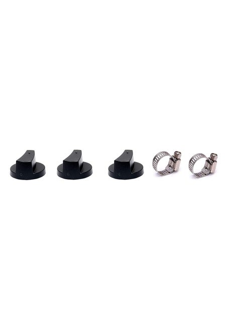 RJ kitchenware store gas stove 3 button and 2 gas clamp for gas pipe regulator push button for gas regulator gas pipe clamp gas stove button pack of 5