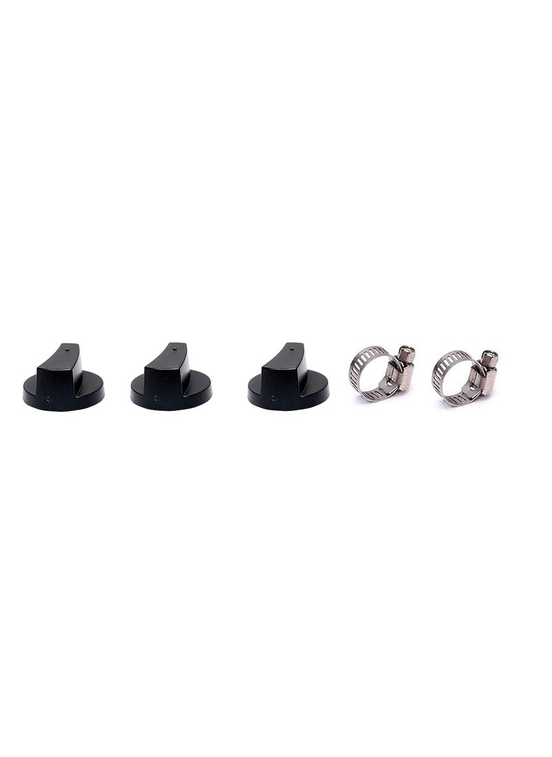 RJ kitchenware Store RJ kitchenware store gas stove 3 button and 2 gas clamp for gas pipe regulator push button for gas regulator gas pipe clamp gas stove button pack of 5  - Image 1