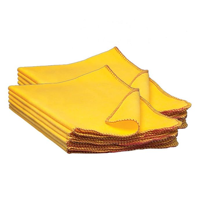 60235 13 X 24 100 COTTON FULLY HEMMED YELLOW FLANNEL DUST CLOTHS PACK OF 12 WONT SCRATCH FINE SURFACES GREAT FOR AUTOMOTIVE POLISHING CLEANING MACHINE WASHABLE