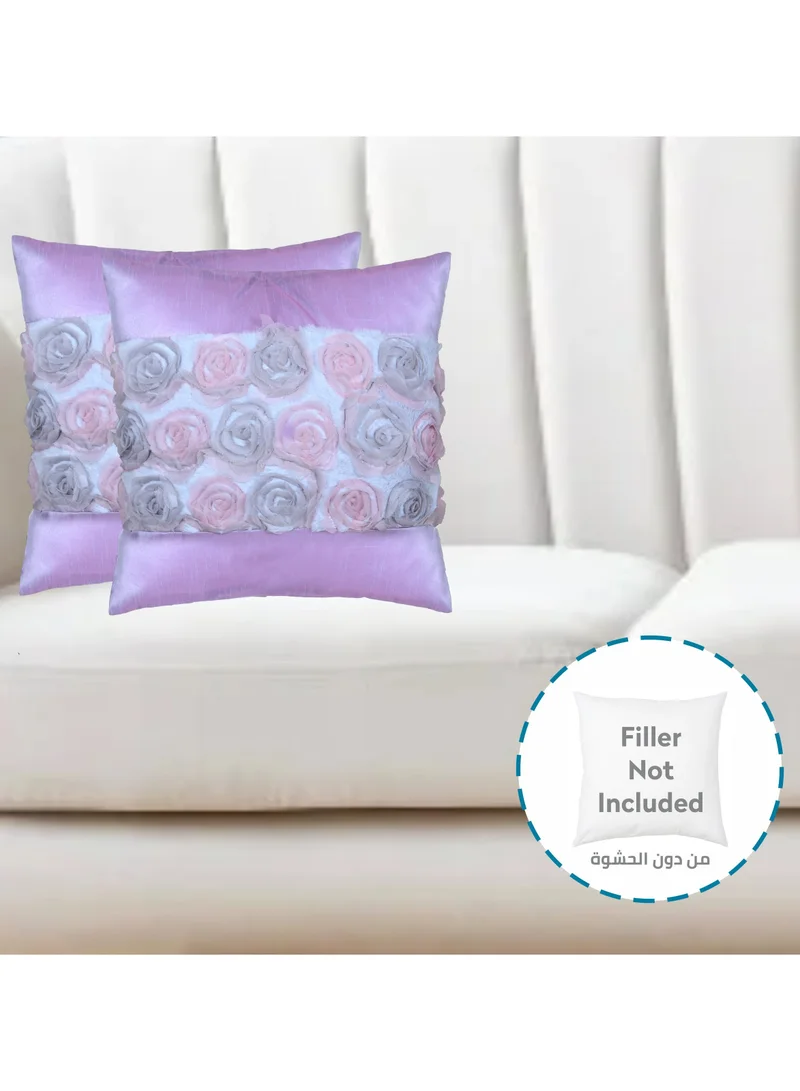 Donetella Cushion Cover, 45X45Cm 2-Pcs Decorative Throw Pillowcases Without Filler With Beautiful Abstract Art For Sofa Bed Living Room And Couch, Thistel