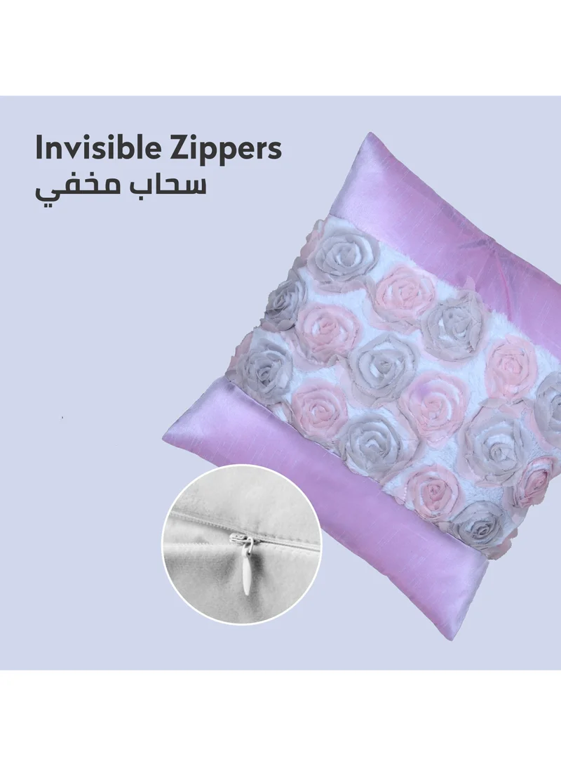 Donetella Cushion Cover, 45X45Cm 2-Pcs Decorative Throw Pillowcases Without Filler With Beautiful Abstract Art For Sofa Bed Living Room And Couch, Thistel
