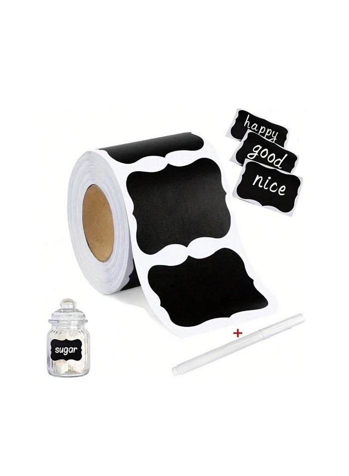 Generic 60pcs Roll Removable Chalkboard Sticker Label With 1 Pen For Home, Kitchen And Study Supplies - Image 1