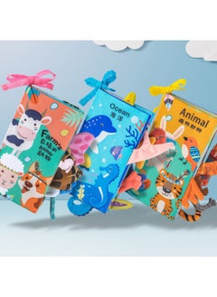 Baby Toys Tear Not To Rip Sound Educational Early Teaching Enlightenment Baby Bite Washable Baby Children Three-dimensional Cloth Book-Color: Land + Farm + Ocean