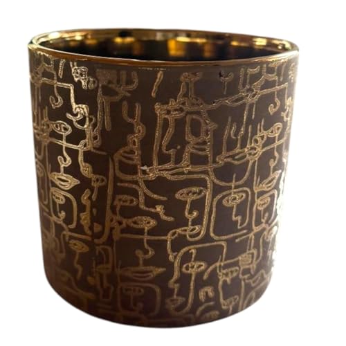 Fox & Fern Premium Ceramic Planter with Drainage-Hole for Vibrant Garden | Enhance The Ambiance of Your Home, Office or Garden (Dia. 5") (GA134B-014-GS) - Image 1