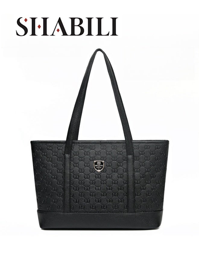 SHABILI Women's Large Capacity Shopping Bag, Ladies PU Leather Handbag Tote Bags Clutch Bag, Daily Commuting Shoulder Bag Side Bag Carry Bag Satchel Bags College Bag for Girls and College Students - Image 1