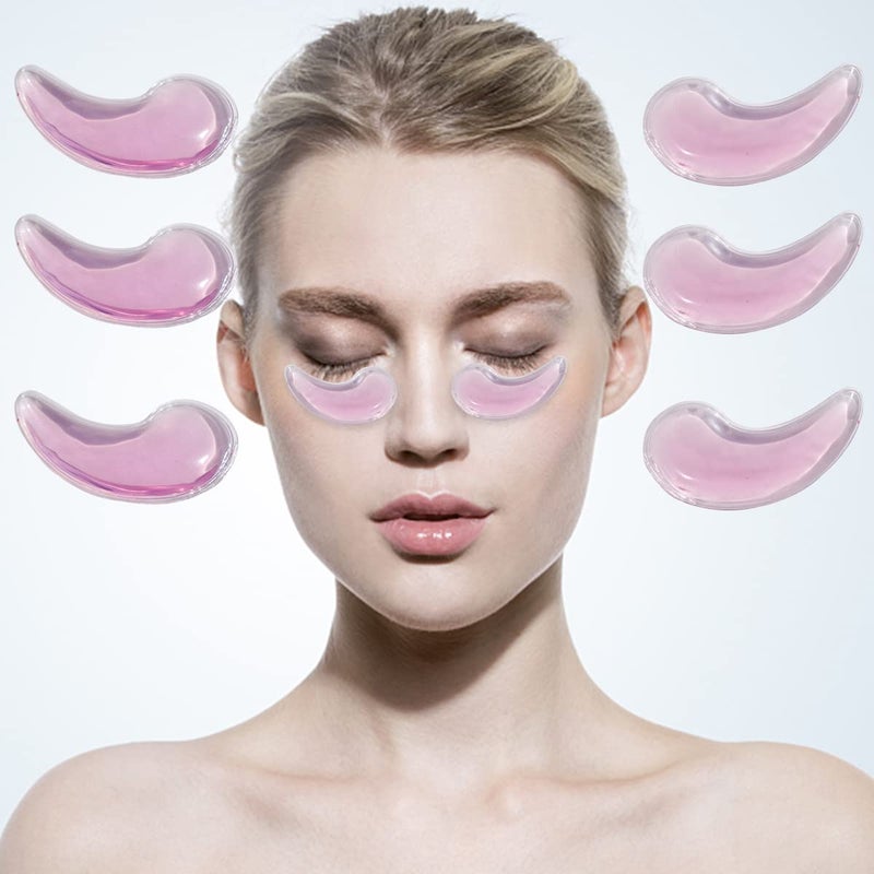 Soulagers Eye Pad Gel Eye Pad Cooling Eye Pads Gel Eye MaskGel Ice Pack Cooling Ice Eye Masks Hot Cold Eye Mask Eye Ice Pack Gel Eye Mask for Puffy Eyes Migraine Puffiness6 pcs
