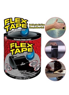 FLEX TAPE Waterproof Flex Seal Super Strong Adhesive Sealant Tape For Any Surface, Stops Leaks, Large (Black) 