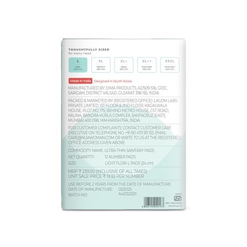 Nua Ultra-Safe Sanitary Pads For Women | 12 Ultra Thin Pads | Light-L | Safe on Skin | Toxic-Free & Rash-Free | Unscented | Leakproof | With 12 Secure Shield Covers| Made Safe - Image 2
