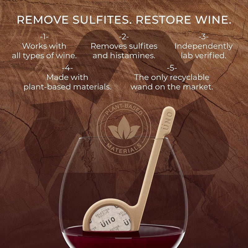Ãœllo Ullo Uno Wine Purifying Wands.The Only Plant-Based Recyclable Wine Wand that Removes Sulfites and Histamines and Nothing Else. (4 Wands) - Image 5