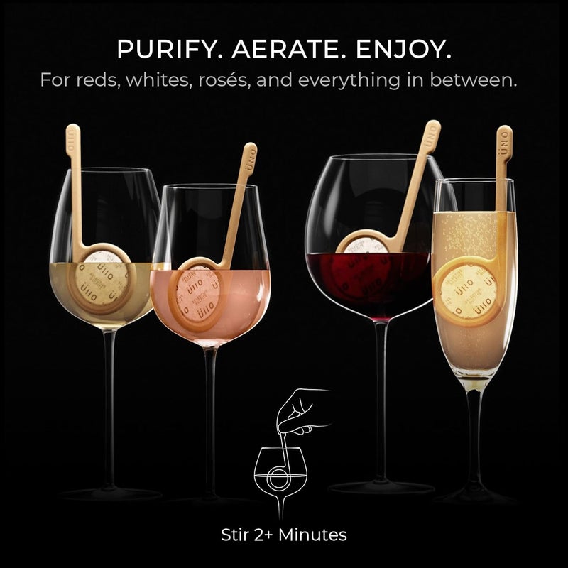 Ãœllo Ullo Uno Wine Purifying Wands.The Only Plant-Based Recyclable Wine Wand that Removes Sulfites and Histamines and Nothing Else. (4 Wands) - Image 2