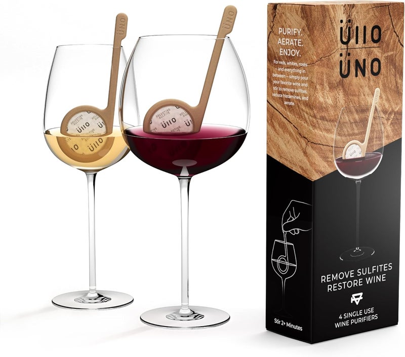 Ãœllo Ullo Uno Wine Purifying Wands.The Only Plant-Based Recyclable Wine Wand that Removes Sulfites and Histamines and Nothing Else. (4 Wands) - Image 1