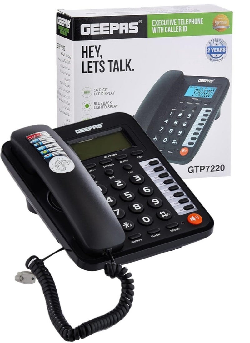 GEEPAS A phone that provides you with a seamless calling experience with caller ID technology built in sound quality classic design hands free calling function and auto redial - Image 1