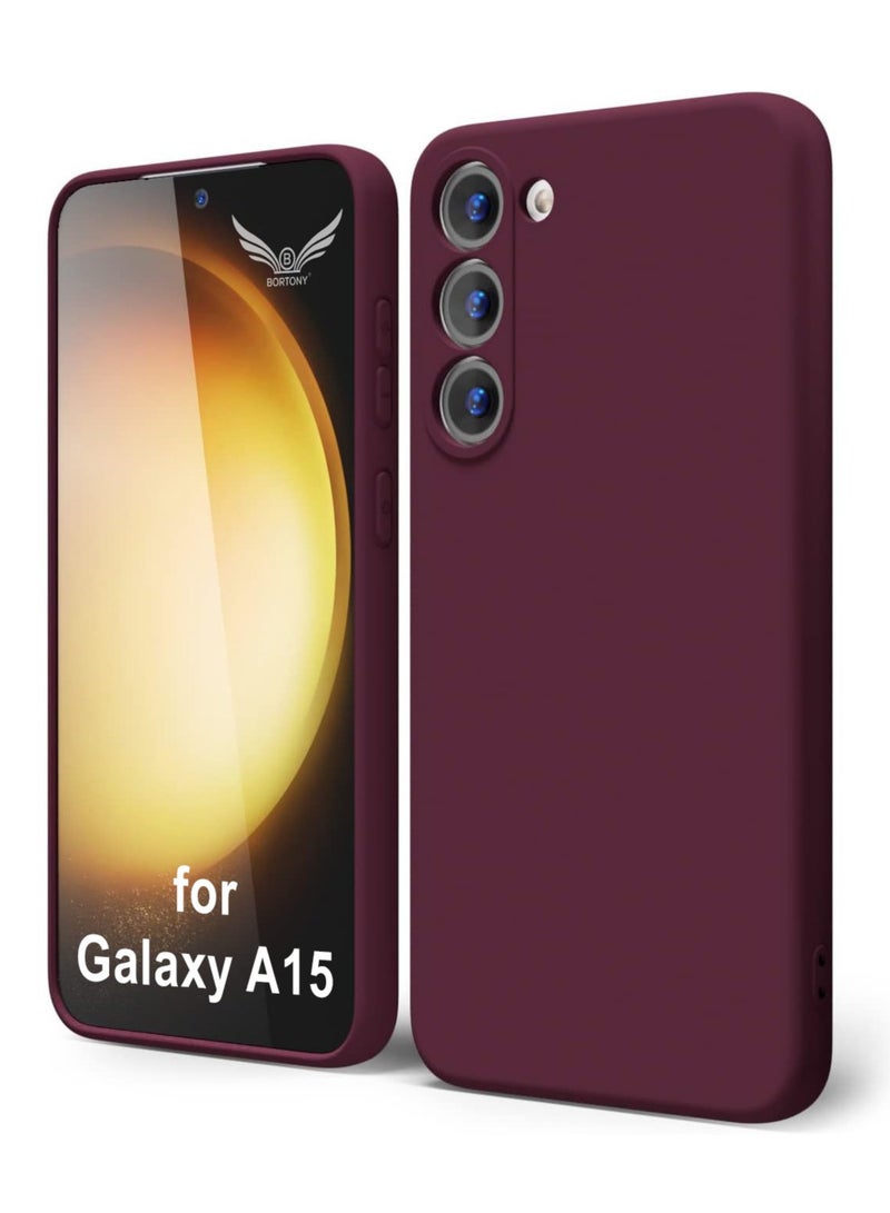 BORTONY Samsung Galaxy A15 Case Cover Flexible Soft Silicone Slim Fit Case for Galaxy A15 Anti Scratch with Inside Microfiber Lining Shockproof Protective Phone Case for Galaxy A15 4G/5G 6.5 inch - Image 1