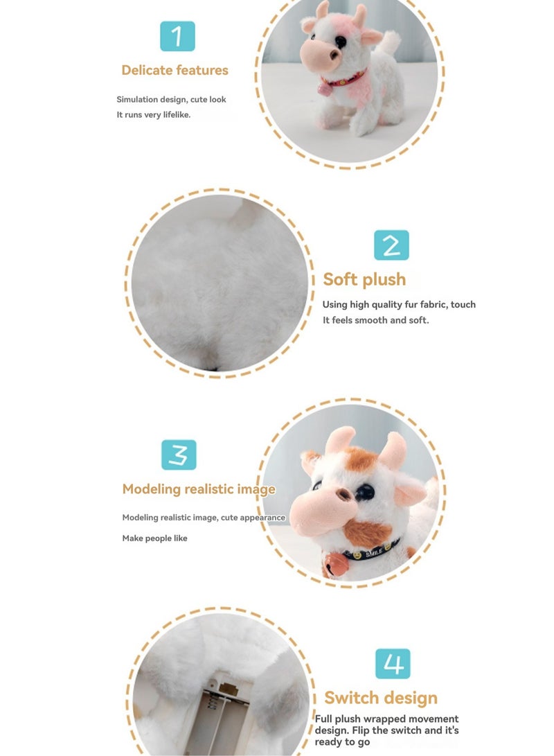 The Black Bell Cow Electronic Plush Toy Machine Simulates The Sound Of Calling, Can Walk And Wag Its Tail, The Plush Interactive Toy Is Suitable For Children And Babies - Image 3