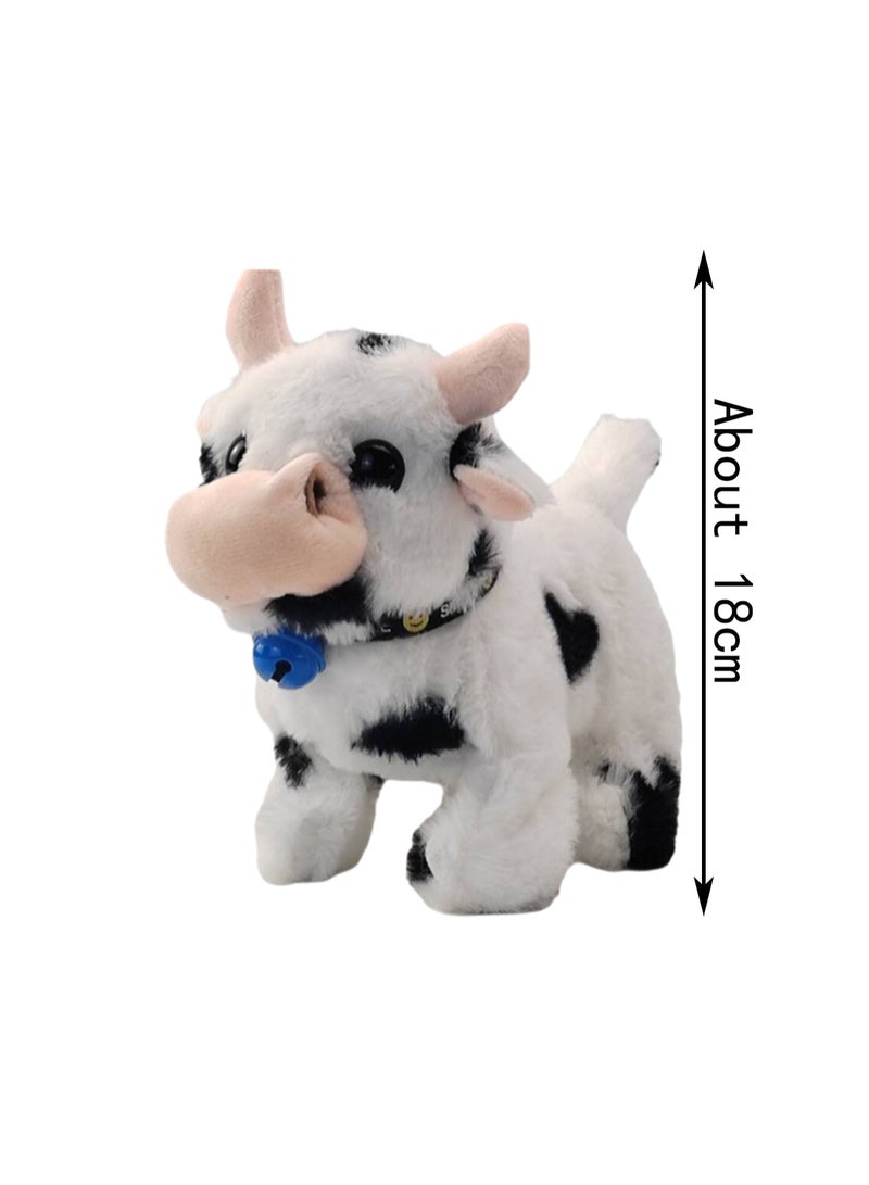 The Black Bell Cow Electronic Plush Toy Machine Simulates The Sound Of Calling, Can Walk And Wag Its Tail, The Plush Interactive Toy Is Suitable For Children And Babies - Image 2