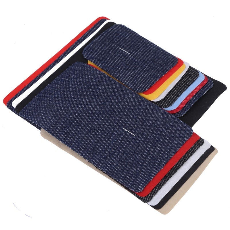 Iron On Patches 18-Piece Cotton Denim Set - 3 Sizes 5 Colors Reinforcement & Decorative Repair Patches for Clothing Jeans Bags DIY Craft Projects - Image 4