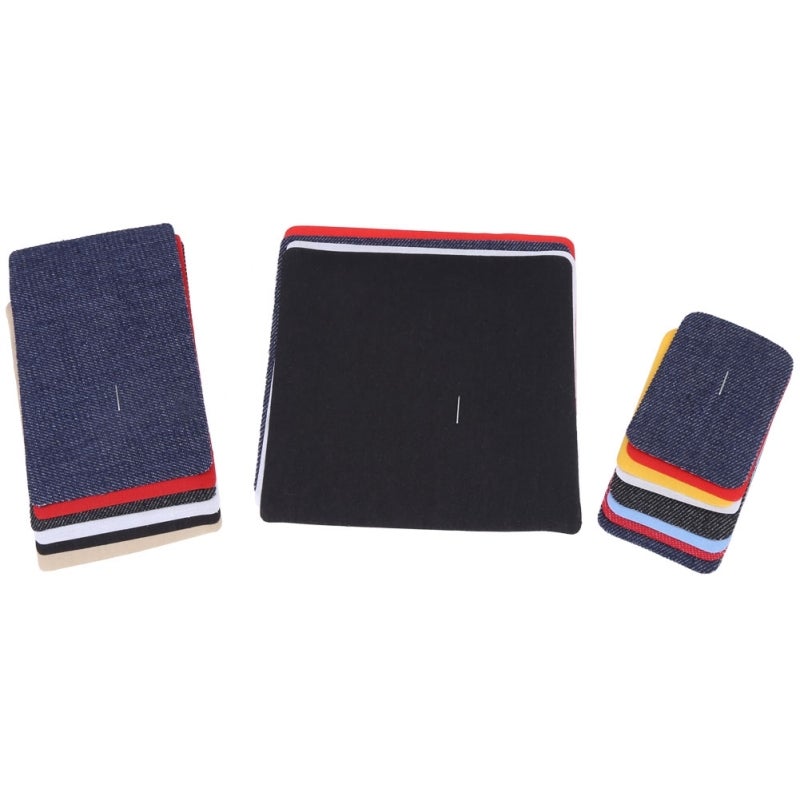 Iron On Patches 18-Piece Cotton Denim Set - 3 Sizes 5 Colors Reinforcement & Decorative Repair Patches for Clothing Jeans Bags DIY Craft Projects - Image 5