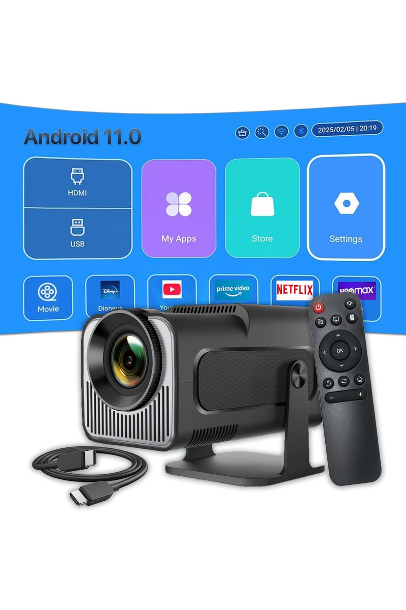 أيه بي جي HY320 4K بروجكتور صغير بنظام Android 11 بدقة Native 1080P و 390 ANSI، يدعم WiFi 6 مزدوج و BT 5.0، شاشة 1920*1080P، سينما محمولة مطورة من طراز HY300 مميزات المنتج - Image 1
