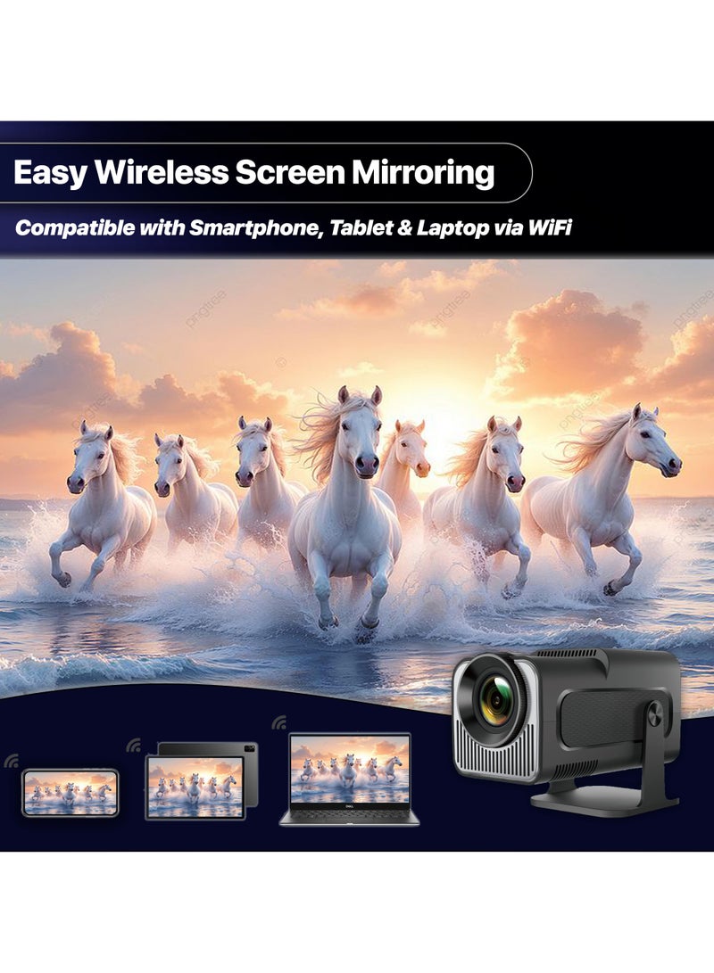 أيه بي جي HY320 4K بروجكتور صغير بنظام Android 11 بدقة Native 1080P و 390 ANSI، يدعم WiFi 6 مزدوج و BT 5.0، شاشة 1920*1080P، سينما محمولة مطورة من طراز HY300 مميزات المنتج - Image 3