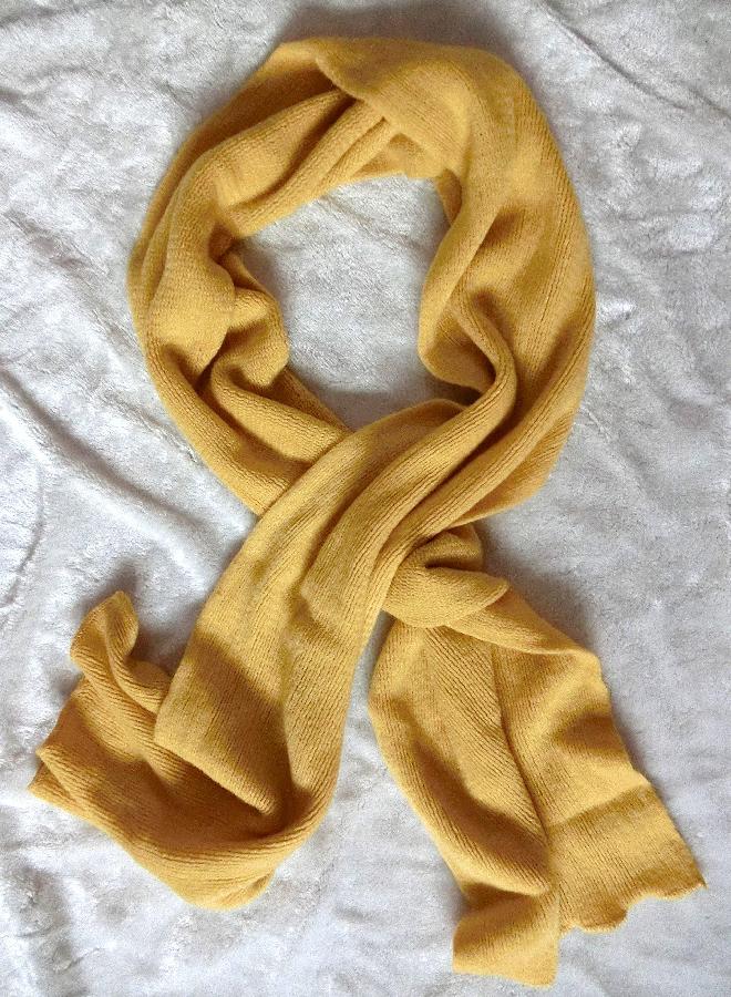 Wander Agio Women's Warm Long Shawl Winter Warm Large Scarf Pure Yellow 1 - Image 2