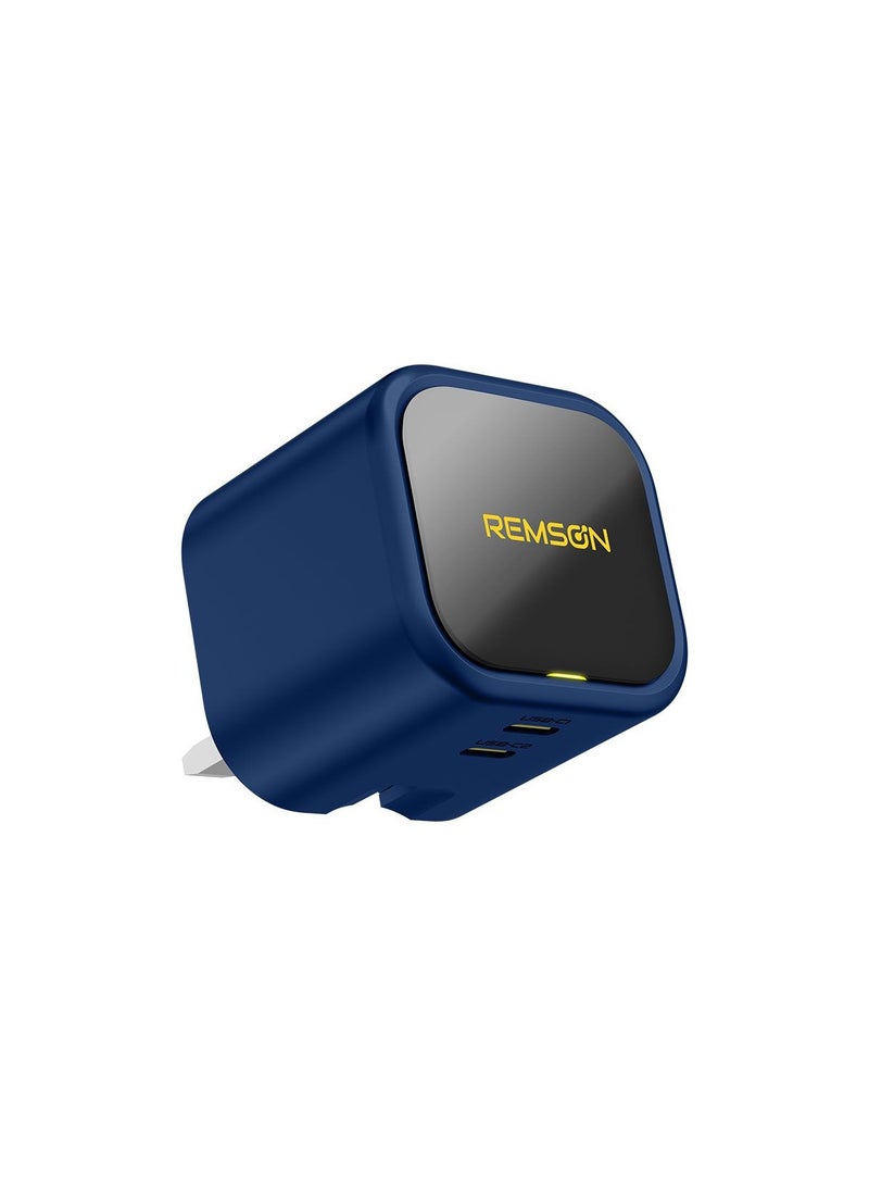 Remson شاحن حائط Remson Neo Power 45W GaN USB-C | منفذي USB-C مزدوجين، قابس قابل للطي، مؤشر LED ذكي | شاحن سريع لجهاز iPhone 16/15، Galaxy S25/S24، iPad، MacBook، Pixel، Steam Deck - Image 1