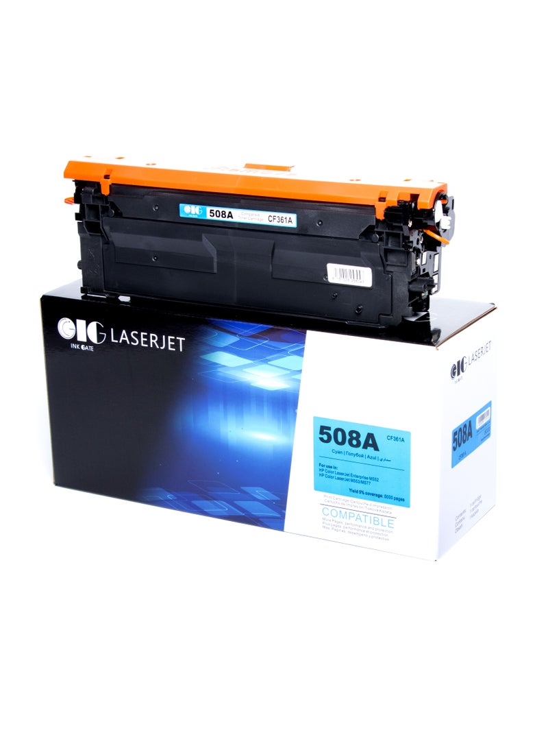 IG Compatible CF361A / 508A Cyan Toner Cartridge – For HP Color LaserJet Enterprise M552, M553, M577 – Up to 6,000 Pages - Image 1
