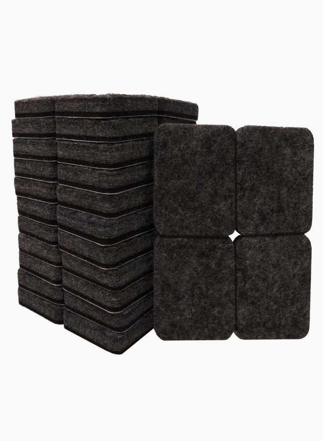 سوفت تاتش وسادات أثاث مربعة من اللباد شديدة التحمل من سوفت تاتش 4717895N لحماية الأرضيات الخشبية من الخدوش، مقاس 1 بوصة، عبوة من 48 قطعة، لون أسود - Image 1