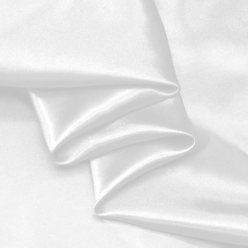 Filloxy Plain Silky Shine Satin Fabric Material for Fashion Design Stitching Multiple Use Includes Dress, Pillow Cover, Designer Cloths, Home Decor Material - 44" Hight (White, 5 Meter) - Image 5