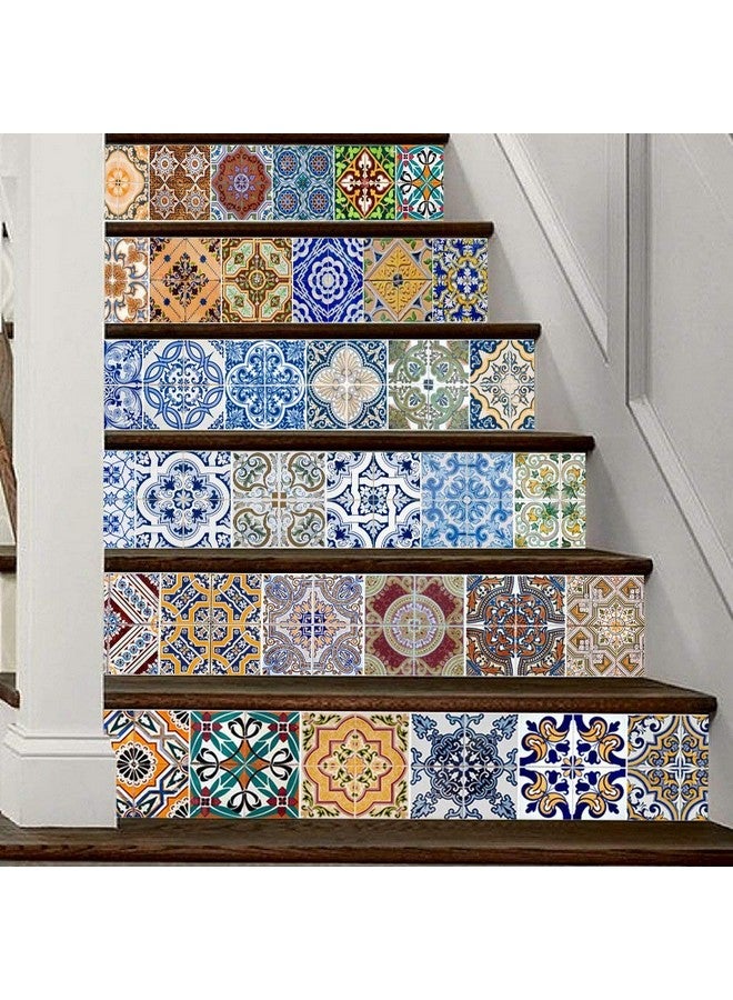 TUOKING 6 Strips Stair Risers Stickers Peel and Stick Stair Decals Removable Self-Adhesive Vinyl Staircase Stickers, 39.37" L x 7.08" W for 6 Steps - Image 1