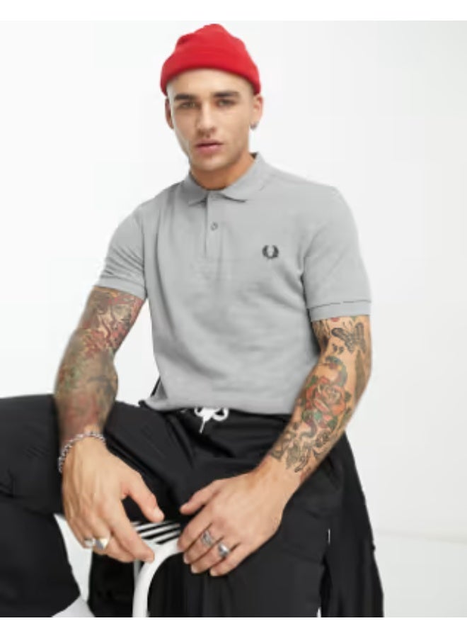 Fred Perry plain polo shirt in gray - Image 1