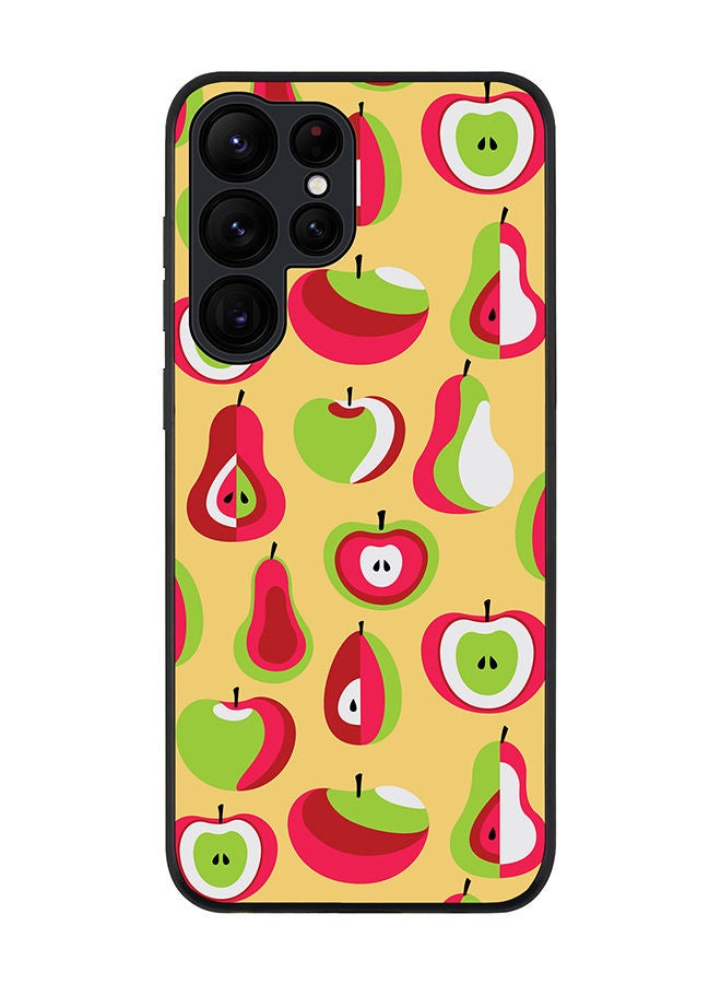 Stylizedd Rugged Black edge case for Samsung Galaxy S22 Ultra 5G Slim fit Soft Case Flexible Rubber Edges Anti Drop TPU Gel Thin Cover - Modern Apple - Image 1