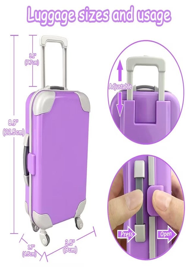 VLUSSO 18 inch Girl Doll Accessories Case Luggage Travel Play Set with Clothes Camera Travel Pillow Bag Dress Glasses Stuff Fit 18 inch Doll Christmas Birthday Gift - Image 2