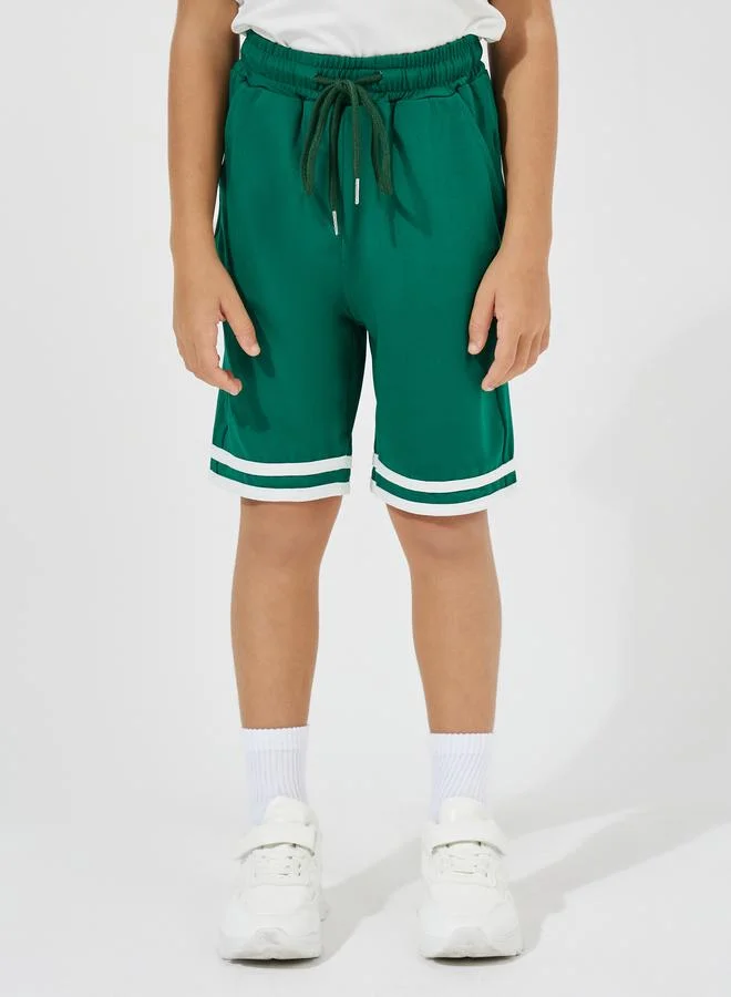 Styli Slogan Print Oversized T-Shirt & Shorts Set