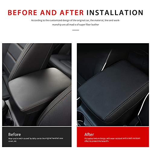 INTGET for 2025 Mazda CX5/CX-5 Accessories Center Console Cover for Mazda CX5 2025 2024 2023 2022 2021 2018 2019 2020 Leather Car Armrest Arm Rest Box Lid Dog Seat Protector(Black) - Image 2