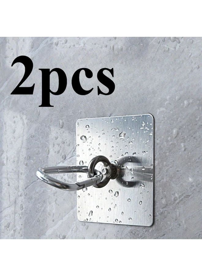 2pcs Stainless Steel Rope Hook Multi Purpose Indoor Outdoor Coat Utility Hooks - Image 1
