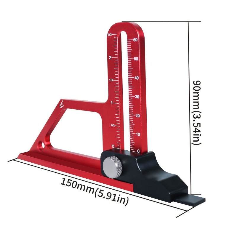 Dual Scale Woodworking Depth Gauge Height Measuring Ruler Metric Imperial No Battery Needed - Image 3