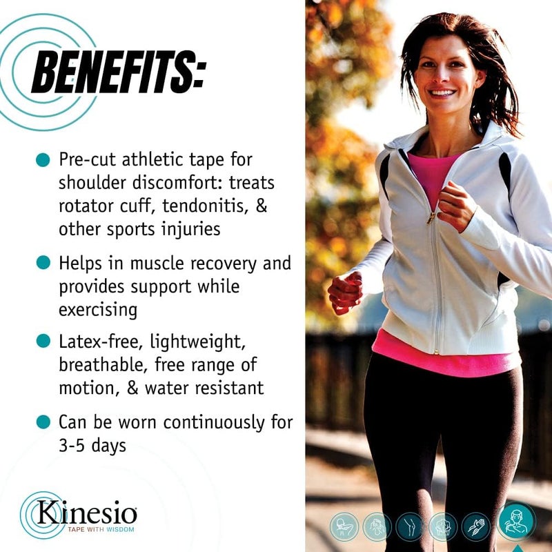 Kinesio شريط - دعم الكتف مسبق القطع - شرائط شريط رياضي محسّنة - Image 4