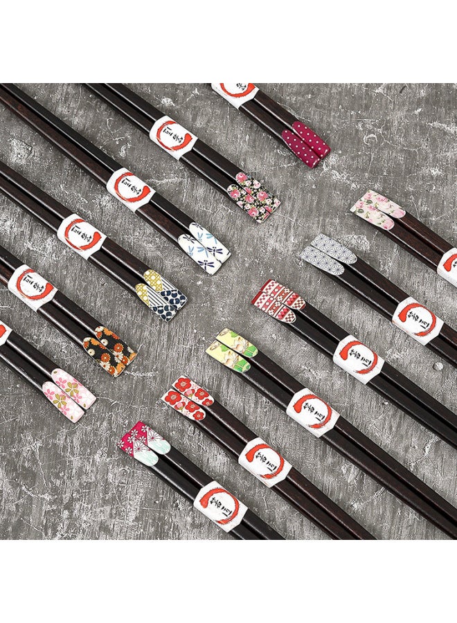 Factory Wholesale Creative Japanese Specialty Printed Nail Chopsticks Lunch Portable Travel Chopsticks And Wooden Chopsticks-Color:23cm Red Sandalwood Green Lotus Chopsticks -795 - Image 4